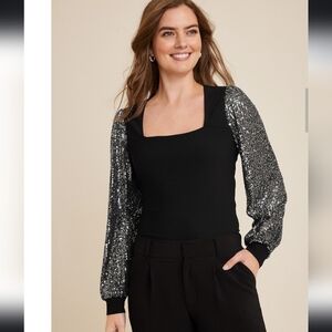 Maurices, Large, Sequin Sleeve Blouse